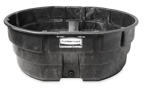 RUBBERMAID COMMERCIAL PRODUCTS Stock Tank, Black, 25 inH x 63 1/4 inL x ...