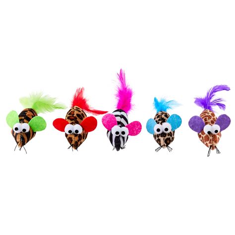 Vibrant Life Safari Feather Mice Cat Toy, Assorted Colors - Walmart.com