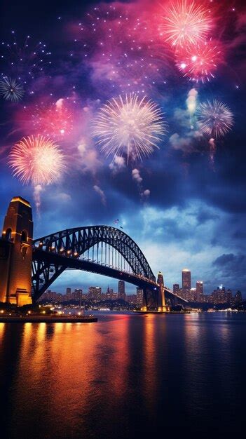 Premium AI Image | sydney harbour bridge fireworks aigenerated image