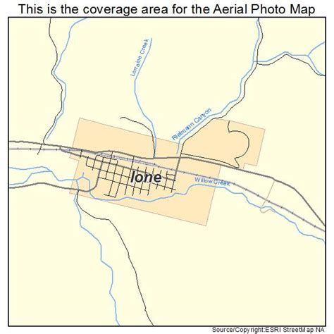 Aerial Photography Map of Ione, OR Oregon