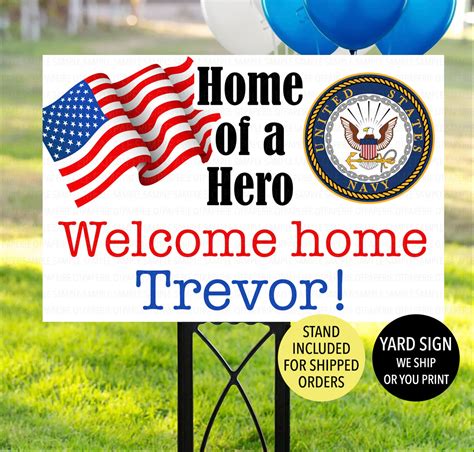 Welcome Home Military Yard Sign Military Homecoming Sign | Etsy