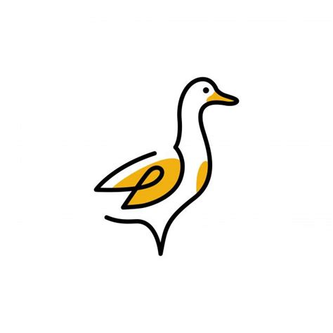 Premium Vector | Duck logo vector icon line outline monoline ...