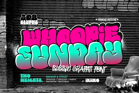 Whoopie Sunday - Bubble Graffiti Font - Design Cuts