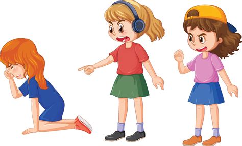 Bullying kids cartoon character vector 12404221 Vector Art at Vecteezy