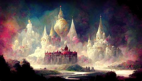 Premium Photo | Shiny royal fantasy kingdom concept art illustration