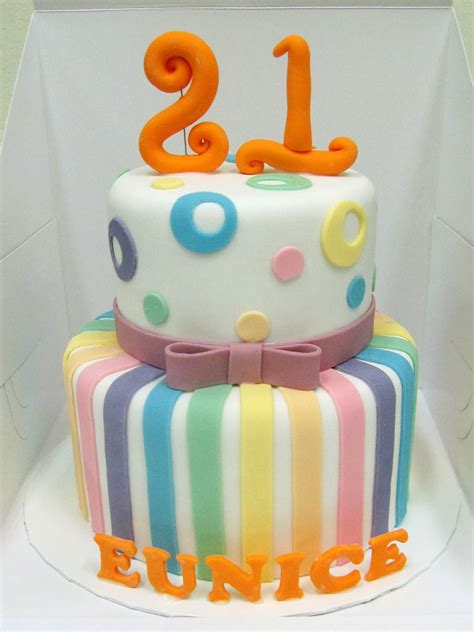 Cake Funtasie: 2 Tier Pastel Rainbow Stripes Cake