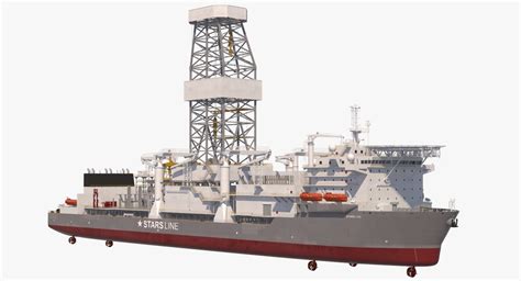 Oil drilling vessel drillship model - TurboSquid 1234546