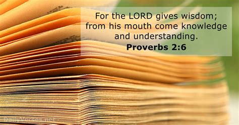 Proverbs 2:6 - Bible verse - DailyVerses.net