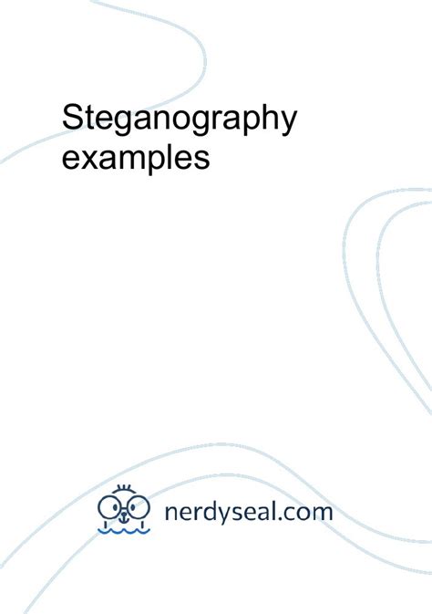 Steganography examples - 3664 Words - NerdySeal