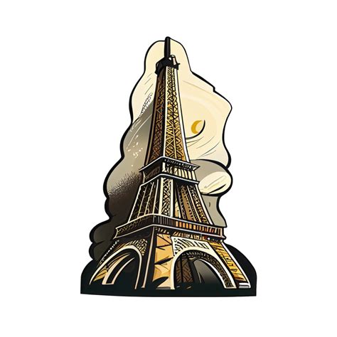 Cartoon sticker of The Eiffel Tower in Paris, France 17333841 PNG