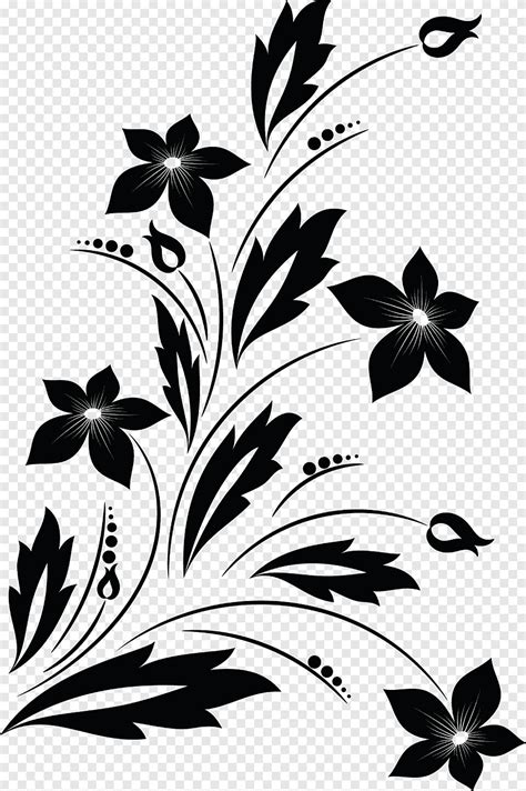 Free download | Flower Drawing Black and white, oriental, leaf, branch ...