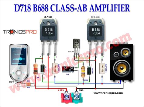 D718 B688 Class-AB Amplifier Circuit Diagram | Electrical circuit ...