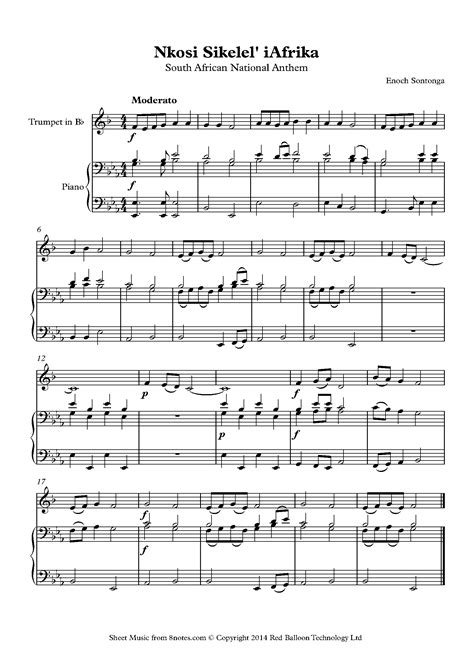 Nkosi Sikelel' iAfrika (South African National Anthem) Sheet music for ...