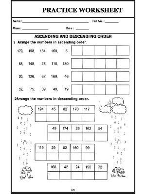 Worksheet of ascending descending order ascending and descending order ...