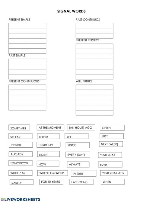 Signal words 81457 | AnjaCe | Live Worksheets