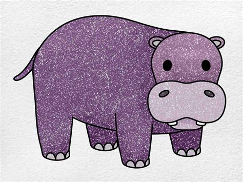 How to Draw a Hippopotamus - HelloArtsy