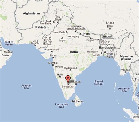 India Map Showing Bangalore