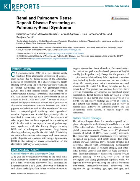 (PDF) Renal and Pulmonary Dense Deposit Disease Presenting as Pulmonary ...