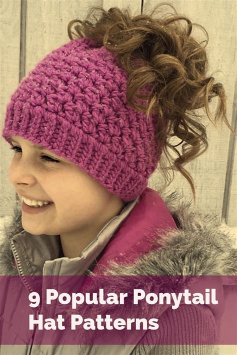 Ponytail Hat Knitting Pattern, Crochet Ponytail Hat Pattern, Crochet ...