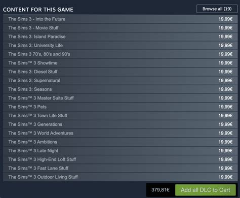 The Sims 3 Expansion Pack prices have been permanently reduced on Steam