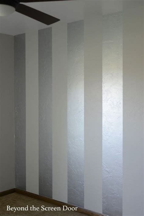 Painting Gold & Silver Metallic Stripes | Metallic paint walls, Silver ...