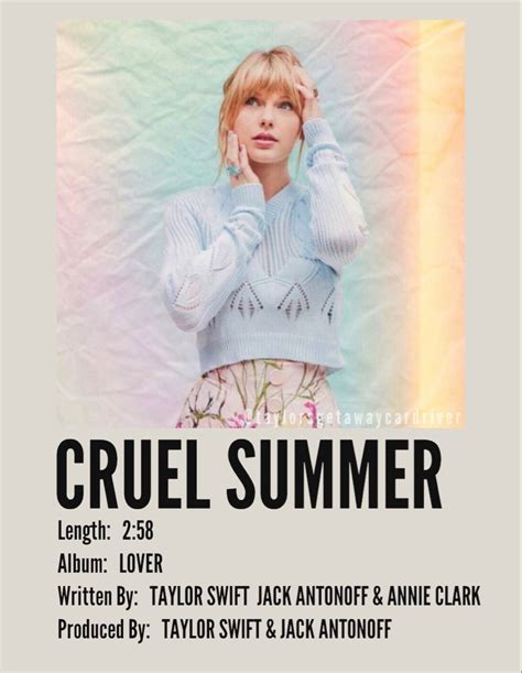 cruel summer | Taylor swift songs, Taylor swift posters, Taylor swift ...