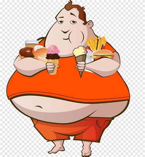 Cartoon Fat Drawing, Fat food, mammal, food png | PNGEgg