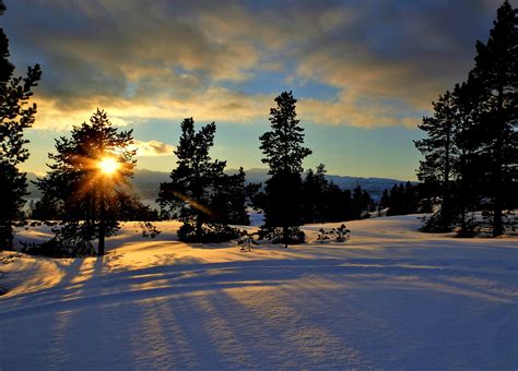 Wallpaper : sunlight, sunset, nature, sky, snow, winter, sunrise ...