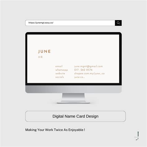 Digital Name Card Design – June.co