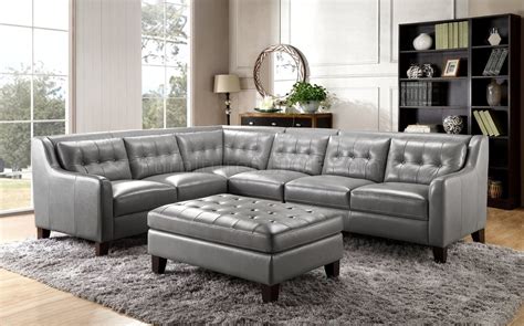 Malibu Sectional Sofa in Grey by Leather Italia w/Options