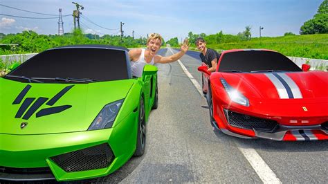 RACING the DOBRE BROTHERS: Ferrari VS Lamborghini - YouTube