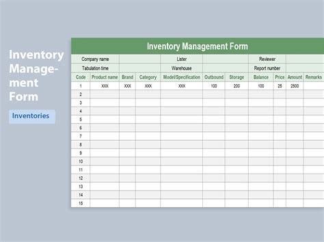 EXCEL of Inventory Management Form.xls | WPS Free Templates