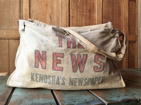 RESERVED Vintage Newspaper Delivery Bag The News Kenoshas | Etsy | Bags ...