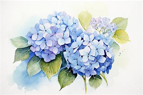 Premium AI Image | A watercolor painting of a hydrangea.