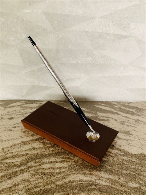 Single Cross Desk Pen Set Chrome and Wood - Etsy | Polished stone ...