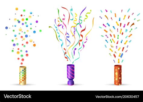 Party popper with confetti Royalty Free Vector Image