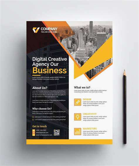 Stylish Print Flyer Template | Graphic design brochure, Flyer design ...