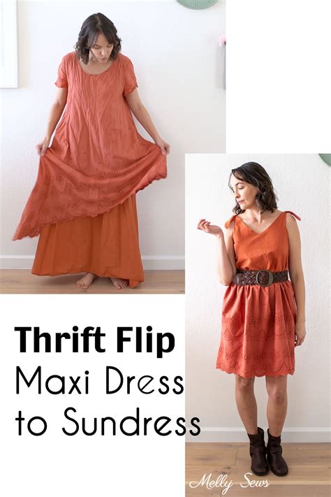 Thrift Flip - Maxi Dress to Sundress - Melly Sews