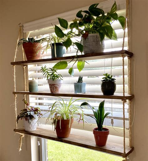 Window Plant Shelf 3 Tiered Hanging Wooden Window Shelf Hanging Window ...