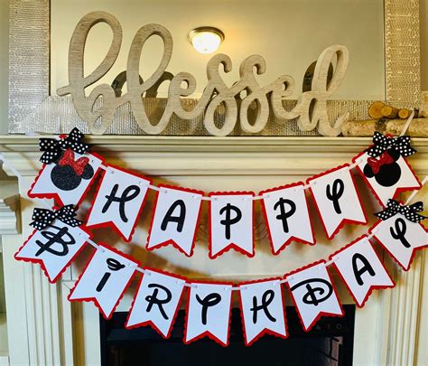 Minnie Mouse Birthday Banner Minnie Mouse Birthday - Etsy