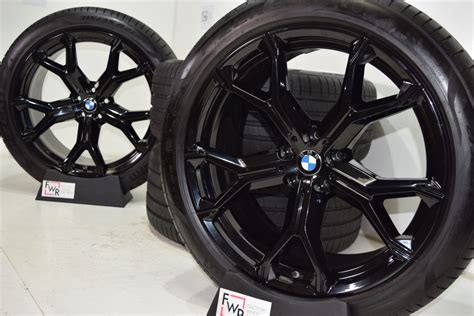 21″ BMW X5 X6 X7 BLACK RIMS WHEELS TIRES FACTORY OEM M RIMS GENUINE F15 ...