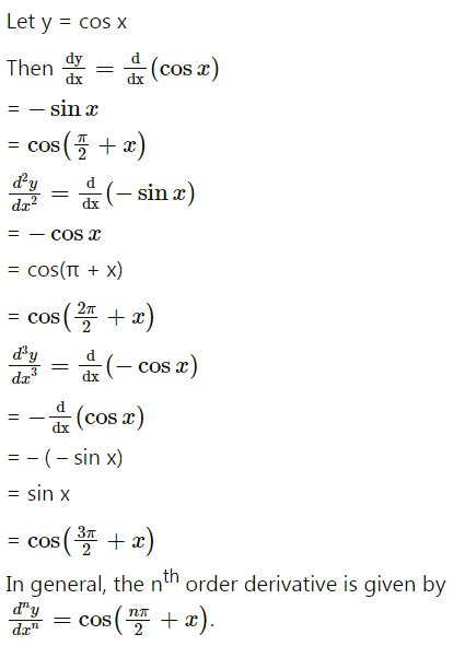 Find the n^{th} derivative of the following :cos x