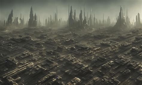 Premium Photo | Brutal city of an alien civilization Entire surface of ...