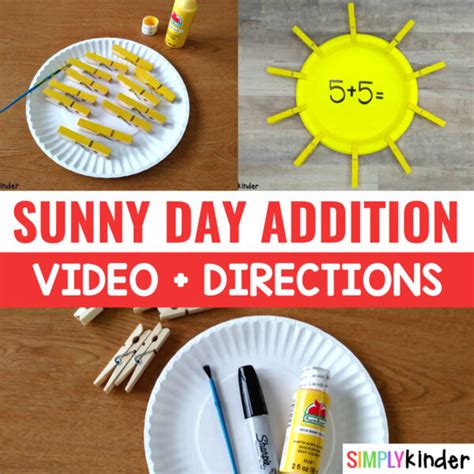 Sunny Day Addition Game for Kindergarten Students