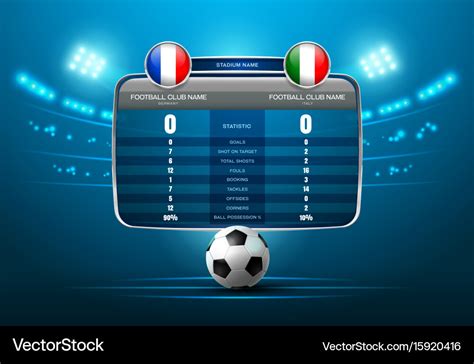 Soccer score board Royalty Free Vector Image - VectorStock