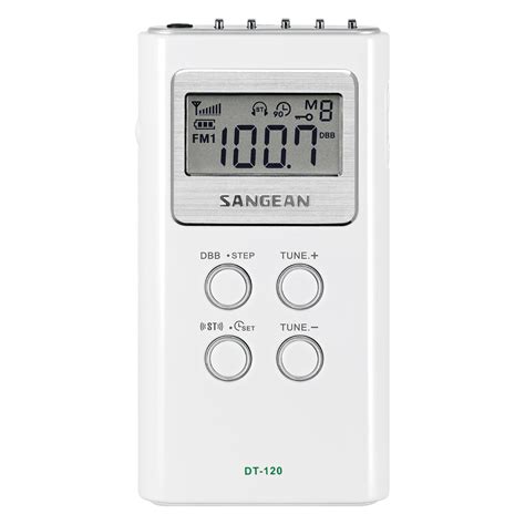 SANGEAN SNGDT120W Portable Pocket AM/FM Digital Clock Radio (White ...