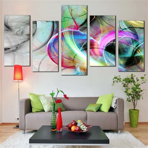 Abstract Fantasy Canvas Wall Art, Abstract Illustration 5 Piece Canvas ...