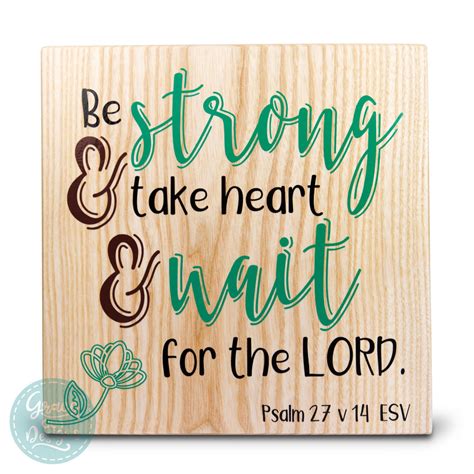 Bible Verse Wall Art on Wood - Psalm 27:14 - Grace Cut Designs