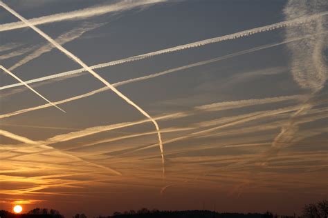 Vapour trails Vapor, Airplane View, Trail, Forest, Sky, Sunset, Views ...