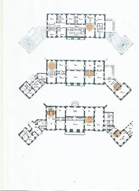 Floorplan of the three main levels of Frederik the VIII's palace (home ...